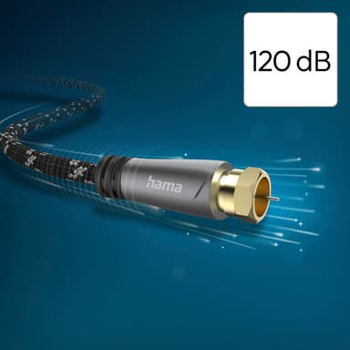 Hama SAT F-F 120dB antennekabel (sort, 3m)