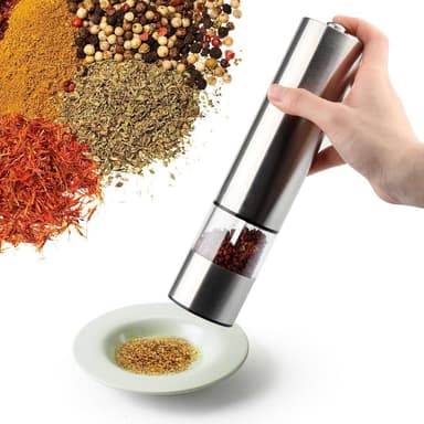 Elektrisk salt/pepperkvern Sølv