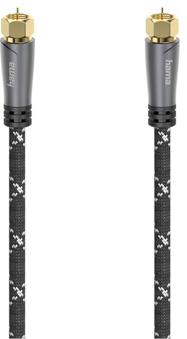 Hama SAT F-F 120dB antennekabel (sort, 3m)