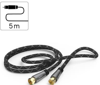 Hama SAT F-F 120dB antennekabel (sort, 5m)