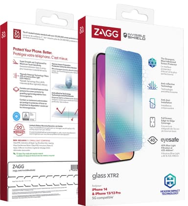 ZAGG InvisibleShield iPhone 13/iPhone 13 Pro/iPhone 14 Skjermbeskytter Glass XTR2