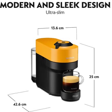 Nespresso Vertuo Pop kaffemaskin av DeLonghi ENV90.Y (Mango Yellow)