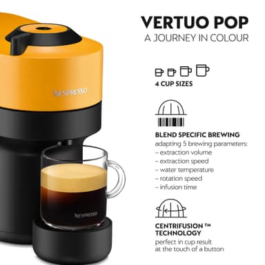 Nespresso Vertuo Pop kaffemaskin av DeLonghi ENV90.Y (Mango Yellow)