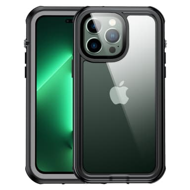 Telefonveske vanntett med skjermbeskytter Svart iPhone 14 Pro Max