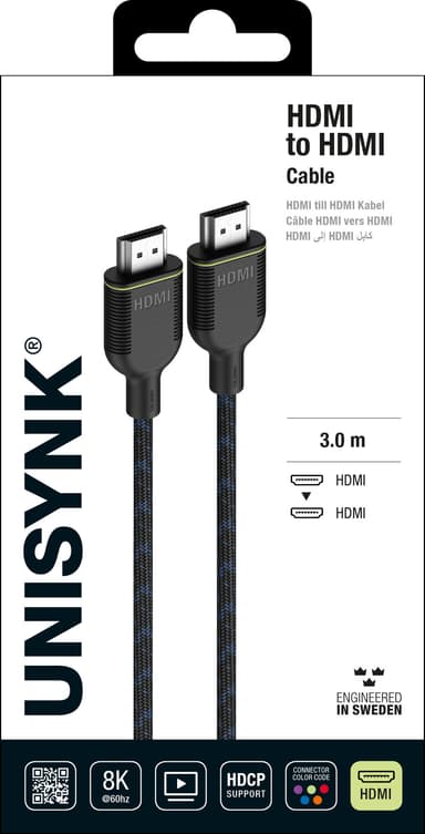Unisynk 8k60Hz HDMI-kabel (3m)