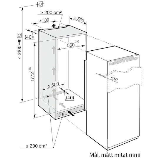 Miele kjøleskap K 37222 ID (177.2 cm)