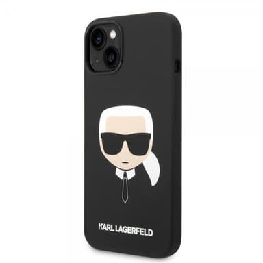 Karl Lagerfeld iPhone 14 Plus Deksel Liquid Silicone Karl MagSafe Svart