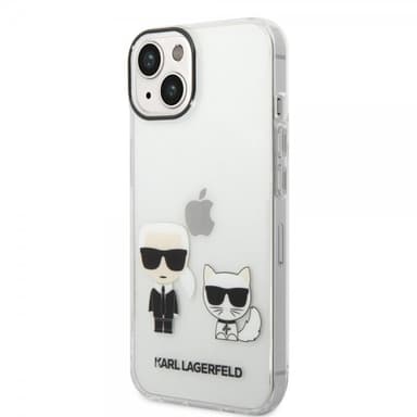 Karl Lagerfeld iPhone 14 Deksel Karl & Choupette Gradient Vit
