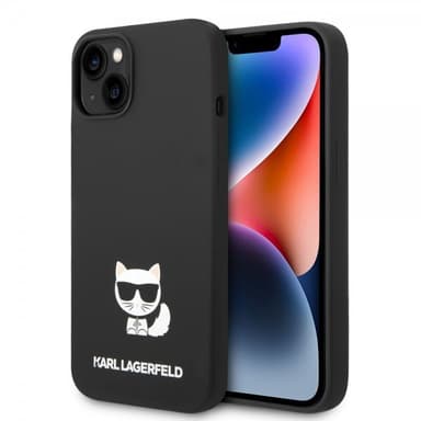 Karl Lagerfeld iPhone 14 Plus Deksel Liquid Silicone Choupette Svart