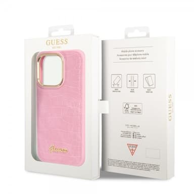 Guess iPhone 14 Pro Deksel Croco Rosa