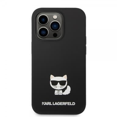 Karl Lagerfeld iPhone 14 Pro Max Deksel Liquid Silicone Choupette Svart