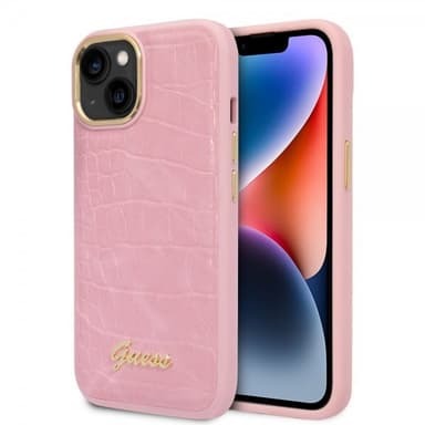 Guess iPhone 14 Plus Deksel Croco Rosa