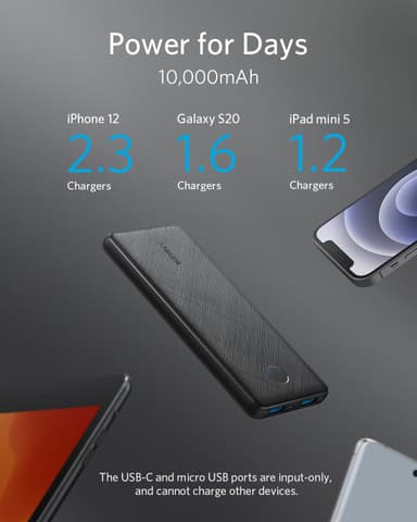 Anker PowerCore Slim 10000mAh powerbank (sort)