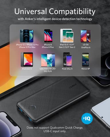 Anker PowerCore Slim 10000mAh powerbank (sort)