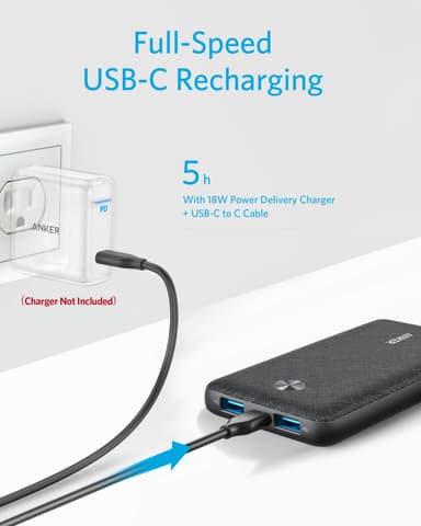Anker PowerCore Sense 10000mAh powerbank (sort)