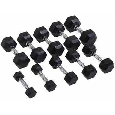 Master Fitness Master Gummi / krom hex hantel 12,5 kg