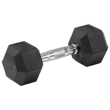 Master Fitness Master Gummi / krom hex hantel 5 kg