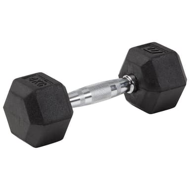 Master Fitness Master Gummi / krom hex hantel 4 kg