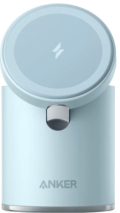 Anker PowerWave Mag-Go 2-i-1 ladestasjon (blå)