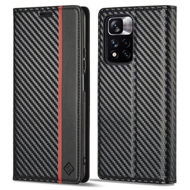 Fodral med kolfibertextur och kortfack till Xiaomi 11T/11T Pro