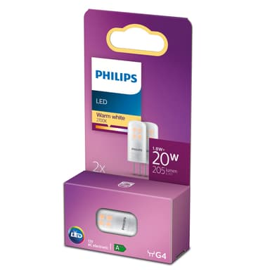 Philips 2-pak LED G4 kapsel 20W 12V 205lm