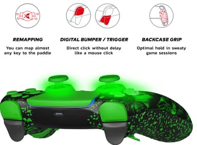 King PS5 Prime Pro trådløs kontroller (grønn)