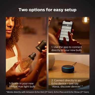 Philips Hue W lyspære 7,2W Filament ST72 E27