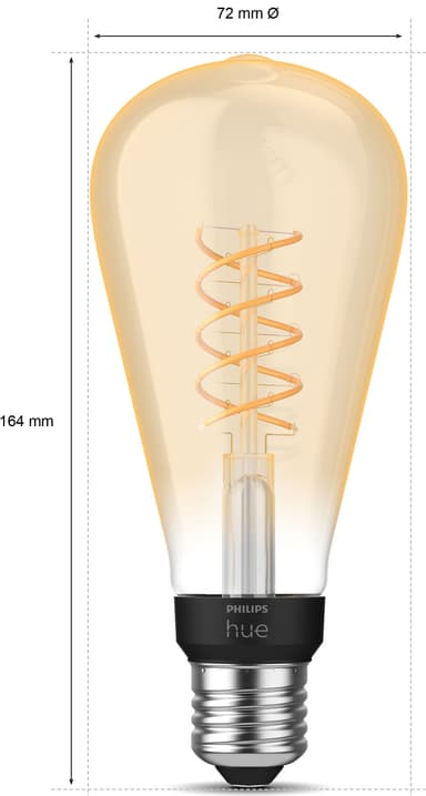 Philips Hue W lyspære 7,2W Filament ST72 E27