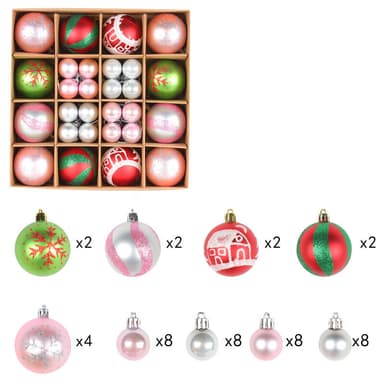 Julekuler 44-deler Rosa