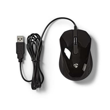 Nedis Wired Mouse | DPI: 1200 dpi | Antall knapper: 3 | Both Handed | 1.50 m | Stille mus