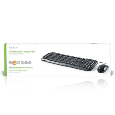 Mus og tastatur sett | Wired | Mus og tastatur tilkobling: USB | 800 dpi | Belgian | BE Layout