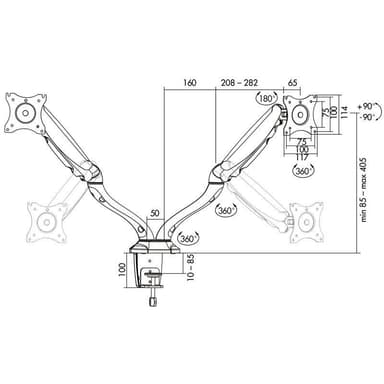LogiLink Monitorarm dubbel 13-27"" gas (BP0041)