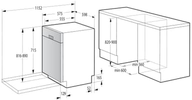 Hisense oppvaskmaskin HU663C60W