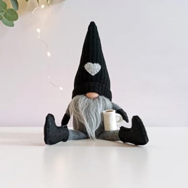 Julepynt Ansiktsløs Gnome Doll Svart