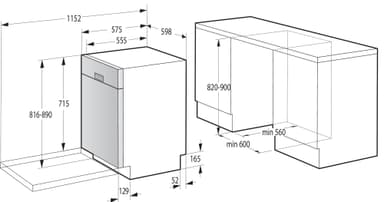 Hisense oppvaskmaskin HU663C60X