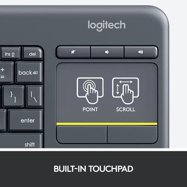 Logitech K400 Plus trådløst HTPC-tastatur for TV-er (sort)