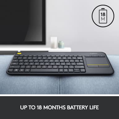 Logitech K400 Plus trådløst HTPC-tastatur for TV-er (sort)