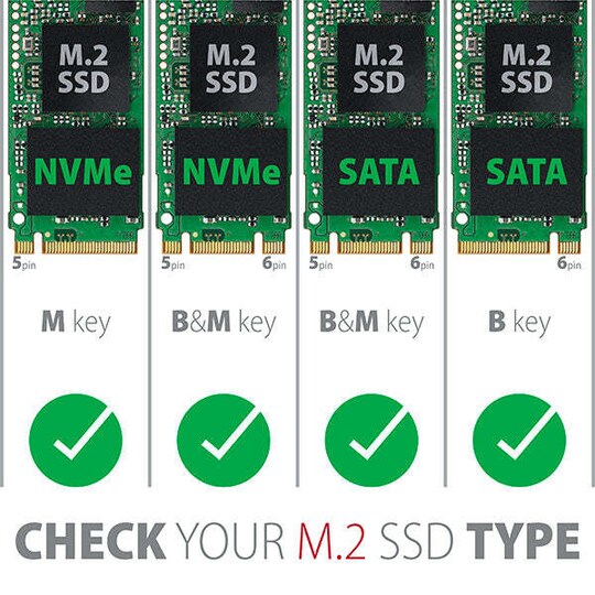 Maiwo K1687P M.2 PCIE NVME SSD til USB C Gen2 10Gbps Ekstern Storage Cabin 2230-2242-2260-2280 NGFF M-Key Support Uasp, Trim og 6Gbps Sataiii