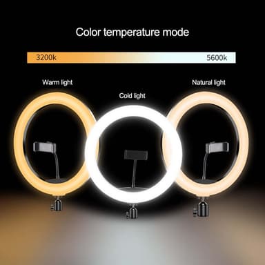 LED RGB Ring Light 30cm Diameter med mobilholder med stativ og gulvstand 5 Trinn Dimmable 19 Lysmodus Selfie Lamping Ring Lamping Ring Light