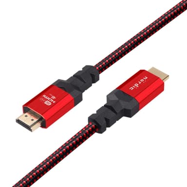 NÖRDIC sertifisert kabler sertifisert 5m ultra høyhastighets HDMI 2.1 8k 60hz 4k 120Hz 48Gbps Dynamic HDR Earc VRR Nylon flettet kabel gullbelagt