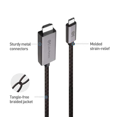 Cable Matters 1,8 m USB-C til HDMI-kabel 8K30Hz 4K 120Hz 48Gbps HDR Kompatibel med Thunderbolt 4 og 3