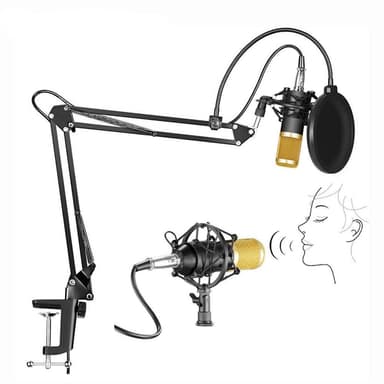 NÖRDIC BM800USB Mikrofon Kit (BM-800) Med Kondensator Mikrofon, Tabellstativ Pop Filter Shock Mount Audio Cable