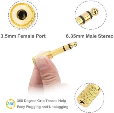 NÖRDIC 3.5mm til 6.3mm Audio Stereo Adapter Headphone Adapter Headphone Adapter