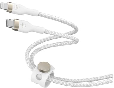 Belkin BoostCharge Pro Flex USB-C til Lightning-kabel (hvit)