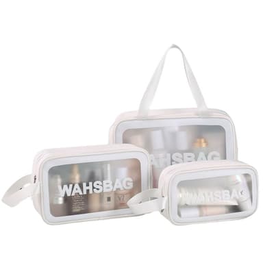 Toalettveske Makeup Bag 3 pakke Hvit