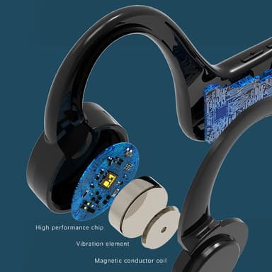 Trådløse sportshodetelefoner Bluetooth 5.1 Sort