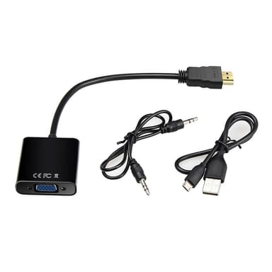 HDMI til VGA-adapter med 3,5 mm lydkontakt