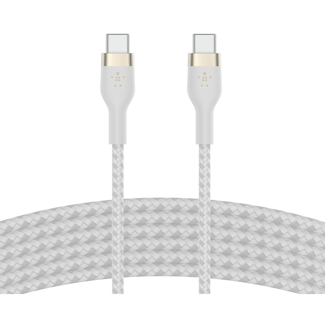 Belkin BoostCharge Pro Flex USB-C til USB-C 2.0 kabel (hvit)