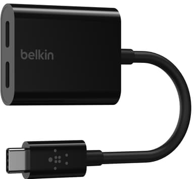 Belkin USB-C lyd og ladeadapter (sort)