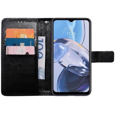 Mobil lommebok 3-kort Motorola Moto E22i - Sort